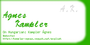 agnes kampler business card